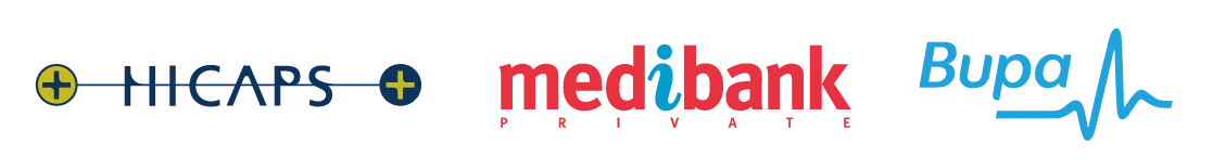 HICAPS, Medibank Private and Bupa logos